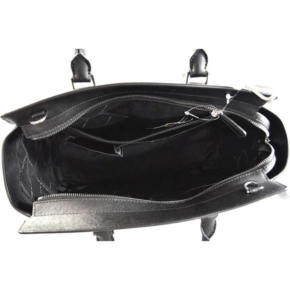 Michael Kors SELMA Large TZ Satchel Handbag Bag Saffiano Leather Black New $498 - Picture 2 of 3